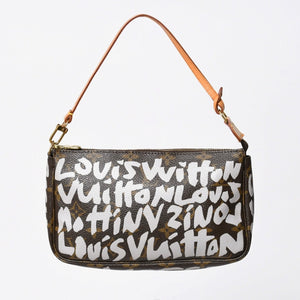 Very Good Condition LOUIS VUITTON Pochette Accessories Accessor Pouch M92192 Monogram Graffiti Used 4a009265