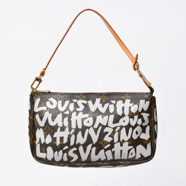 Very Good Condition LOUIS VUITTON Pochette Accessories Accessor Pouch M92192 Monogram Graffiti Used 4a009265