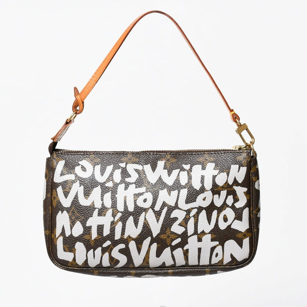 Very Good Condition LOUIS VUITTON Pochette Accessories Accessor Pouch M92192 Monogram Graffiti Used 4a009265