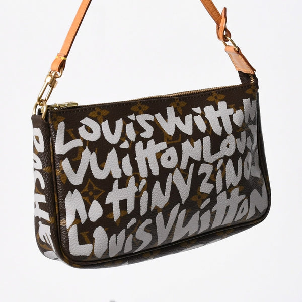 Very Good Condition LOUIS VUITTON Pochette Accessories Accessor Pouch M92192 Monogram Graffiti Used 4a009265
