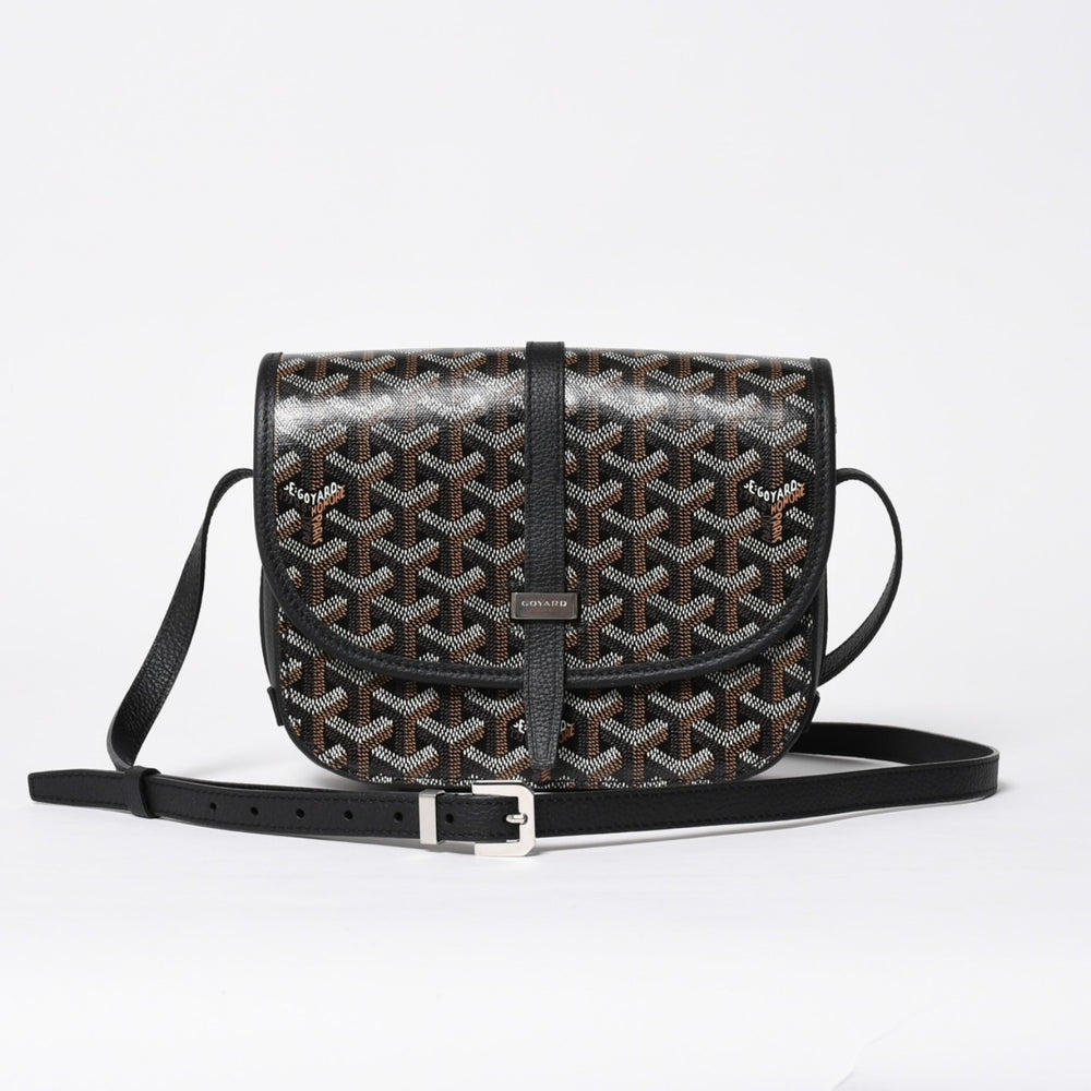 新品同様品 GOYARD ゴヤール カップヴェールPM クロスボディバッグ ショルダーバッグ PVC レザー ブラック シルバー金具 中古 4a009772