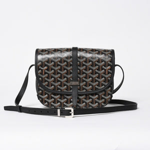 Like new GOYARD Cup Vert PM Crossbody Bag Shoulder Bag PVC Leather Black Silver Hardware Used 4a009772