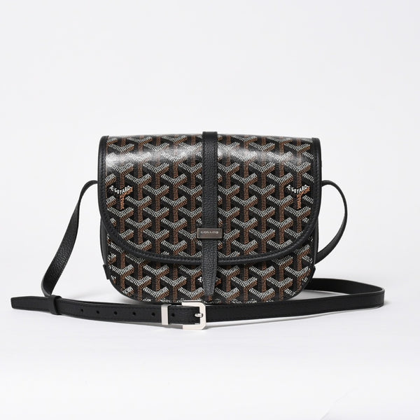 Like new GOYARD Cup Vert PM Crossbody Bag Shoulder Bag PVC Leather Black Silver Hardware Used 4a009772