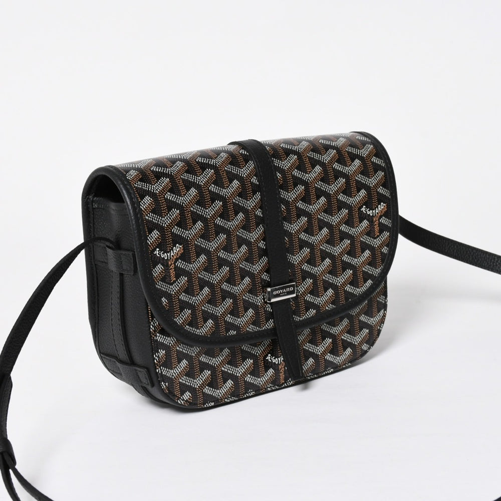 Like new GOYARD Cup Vert PM Crossbody Bag Shoulder Bag PVC Leather Black Silver Hardware Used 4a009772