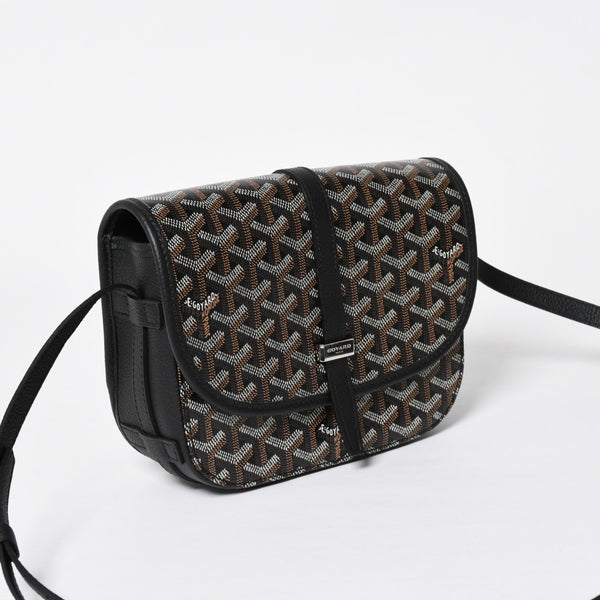 Like new GOYARD Cup Vert PM Crossbody Bag Shoulder Bag PVC Leather Black Silver Hardware Used 4a009772