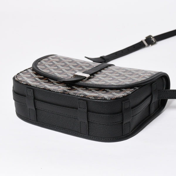 Like new GOYARD Cup Vert PM Crossbody Bag Shoulder Bag PVC Leather Black Silver Hardware Used 4a009772