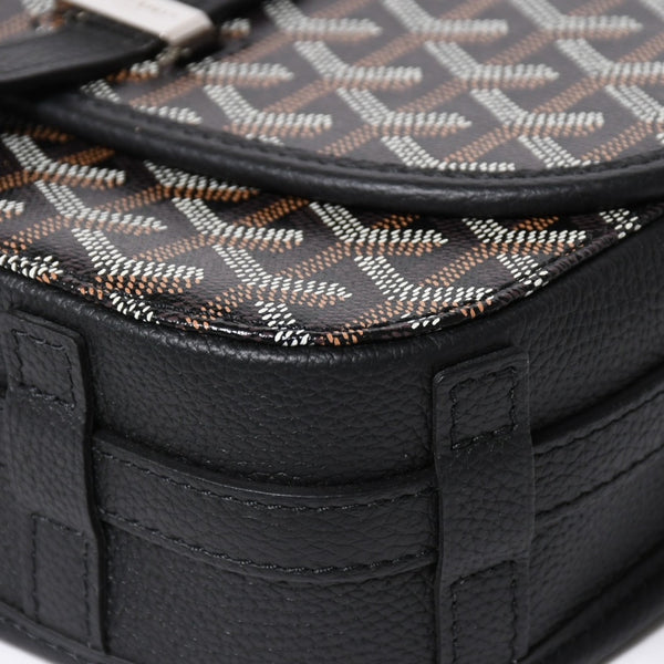 Like new GOYARD Cup Vert PM Crossbody Bag Shoulder Bag PVC Leather Black Silver Hardware Used 4a009772
