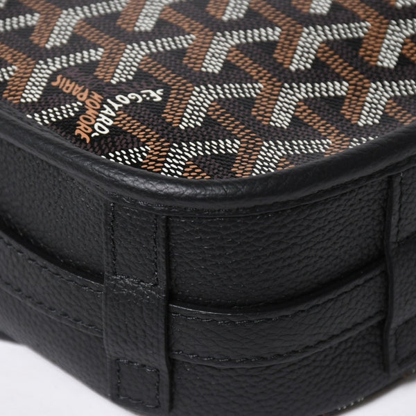 Like new GOYARD Cup Vert PM Crossbody Bag Shoulder Bag PVC Leather Black Silver Hardware Used 4a009772