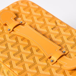 極美品 GOYARD ゴヤール ミューズ ヴァニティケース ハンドバッグ PVC レザー イエロー シルバー金具 中古 4a009773