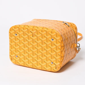 極美品 GOYARD ゴヤール ミューズ ヴァニティケース ハンドバッグ PVC レザー イエロー シルバー金具 中古 4a009773