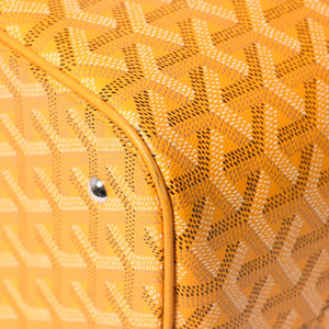 極美品 GOYARD ゴヤール ミューズ ヴァニティケース ハンドバッグ PVC レザー イエロー シルバー金具 中古 4a009773