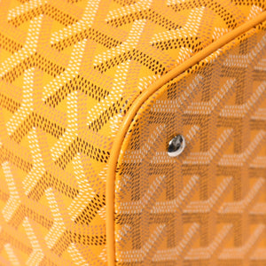 極美品 GOYARD ゴヤール ミューズ ヴァニティケース ハンドバッグ PVC レザー イエロー シルバー金具 中古 4a009773