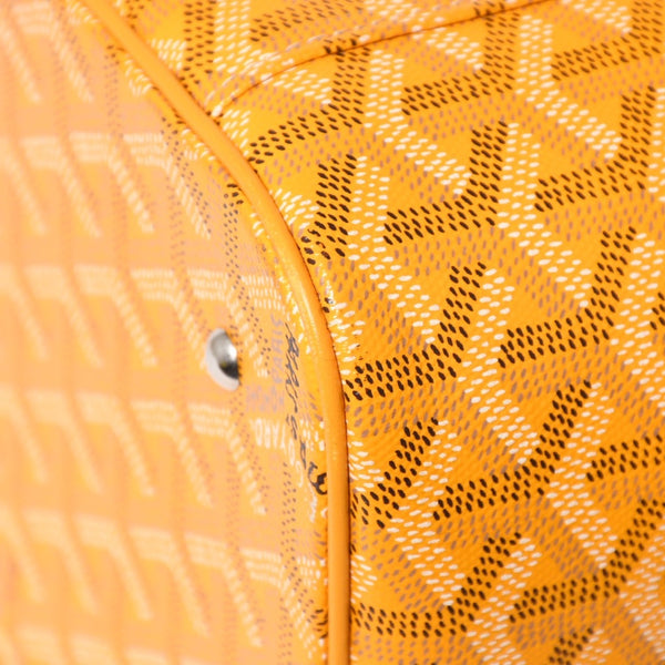 極美品 GOYARD ゴヤール ミューズ ヴァニティケース ハンドバッグ PVC レザー イエロー シルバー金具 中古 4a009773