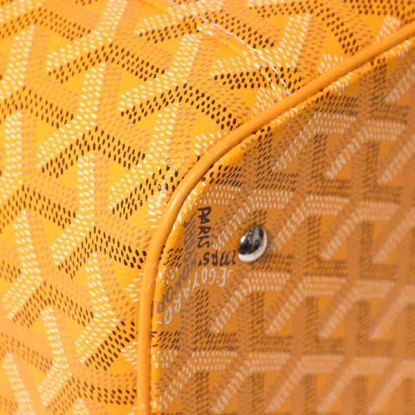 極美品 GOYARD ゴヤール ミューズ ヴァニティケース ハンドバッグ PVC レザー イエロー シルバー金具 中古 4a009773