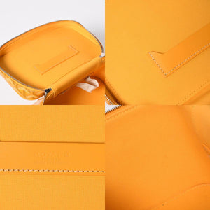 極美品 GOYARD ゴヤール ミューズ ヴァニティケース ハンドバッグ PVC レザー イエロー シルバー金具 中古 4a009773