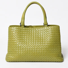 BOTTEGA VENETA ボッテガヴェネタ ハンドバッグ カーキ イエロー ハンドバッグ イントレチャート 223377 V0016 3560 美品 中古 4a009342