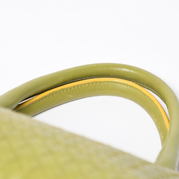 BOTTEGA VENETA ボッテガヴェネタ ハンドバッグ カーキ イエロー ハンドバッグ イントレチャート 223377 V0016 3560 美品 中古 4a009342
