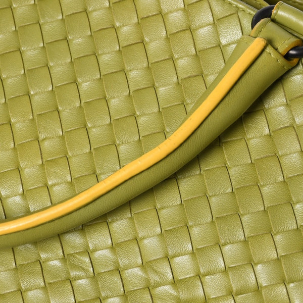 BOTTEGA VENETA ボッテガヴェネタ ハンドバッグ カーキ イエロー ハンドバッグ イントレチャート 223377 V0016 3560 美品 中古 4a009342