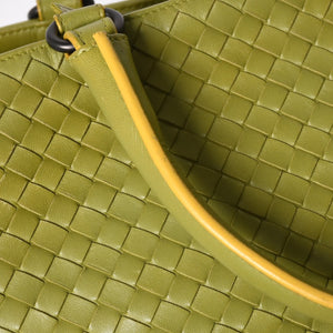 BOTTEGA VENETA ボッテガヴェネタ ハンドバッグ カーキ イエロー ハンドバッグ イントレチャート 223377 V0016 3560 美品 中古 4a009342
