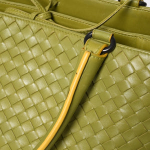 BOTTEGA VENETA ボッテガヴェネタ ハンドバッグ カーキ イエロー ハンドバッグ イントレチャート 223377 V0016 3560 美品 中古 4a009342