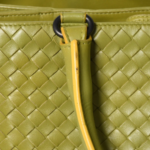 BOTTEGA VENETA ボッテガヴェネタ ハンドバッグ カーキ イエロー ハンドバッグ イントレチャート 223377 V0016 3560 美品 中古 4a009342