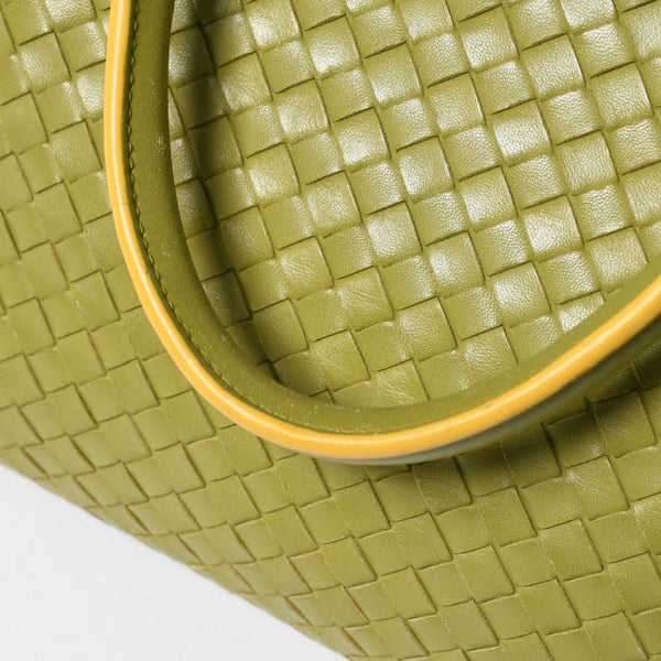 BOTTEGA VENETA ボッテガヴェネタ ハンドバッグ カーキ イエロー ハンドバッグ イントレチャート 223377 V0016 3560 美品 中古 4a009342
