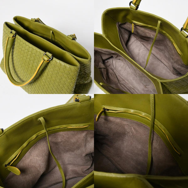 BOTTEGA VENETA ボッテガヴェネタ ハンドバッグ カーキ イエロー ハンドバッグ イントレチャート 223377 V0016 3560 美品 中古 4a009342