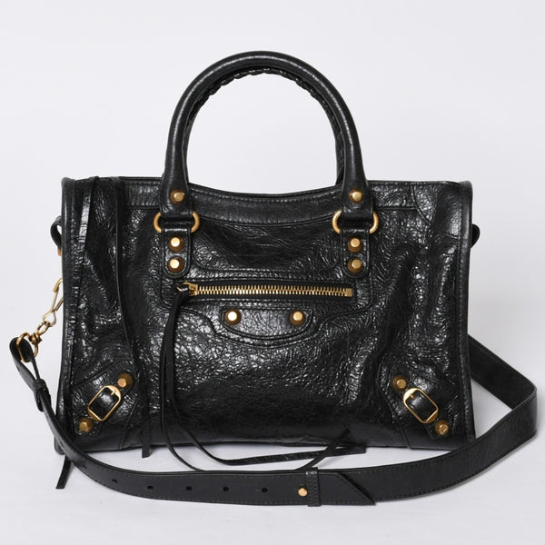 BALENCIAGA バレンシアガ ハンドバッグ バレンシアガ シティ 2WAY ショルダーバッグ ブラック レザー 811442 美品 中古 4a000692
