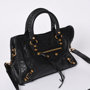 BALENCIAGA バレンシアガ ハンドバッグ バレンシアガ シティ 2WAY ショルダーバッグ ブラック レザー 811442 美品 中古 4a000692