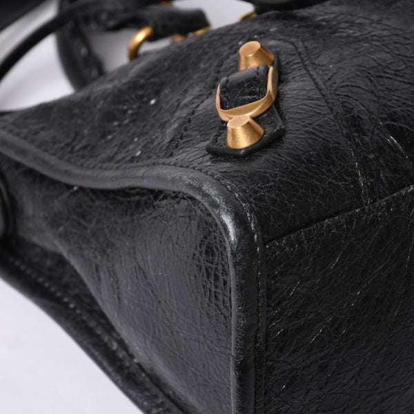 BALENCIAGA バレンシアガ ハンドバッグ バレンシアガ シティ 2WAY ショルダーバッグ ブラック レザー 811442 美品 中古 4a000692