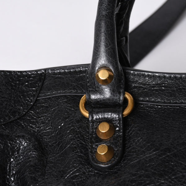 BALENCIAGA バレンシアガ ハンドバッグ バレンシアガ シティ 2WAY ショルダーバッグ ブラック レザー 811442 美品 中古 4a000692