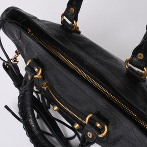 BALENCIAGA バレンシアガ ハンドバッグ バレンシアガ シティ 2WAY ショルダーバッグ ブラック レザー 811442 美品 中古 4a000692
