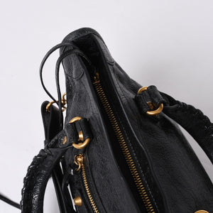 BALENCIAGA バレンシアガ ハンドバッグ バレンシアガ シティ 2WAY ショルダーバッグ ブラック レザー 811442 美品 中古 4a000692