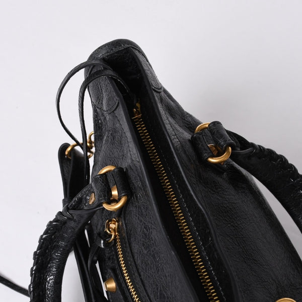 BALENCIAGA バレンシアガ ハンドバッグ バレンシアガ シティ 2WAY ショルダーバッグ ブラック レザー 811442 美品 中古 4a000692