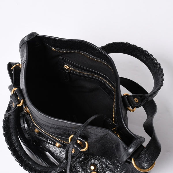 BALENCIAGA バレンシアガ ハンドバッグ バレンシアガ シティ 2WAY ショルダーバッグ ブラック レザー 811442 美品 中古 4a000692
