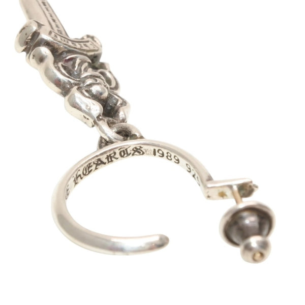 CHROME HEARTS No5 Dagger Hoop Earrings Weight 7.7g Silver 925 1989 Engraved Accessory Good Condition Used 4c068901