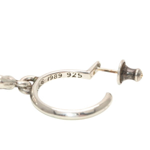 CHROME HEARTS No5 Dagger Hoop Earrings Weight 7.7g Silver 925 1989 Engraved Accessory Good Condition Used 4c068901
