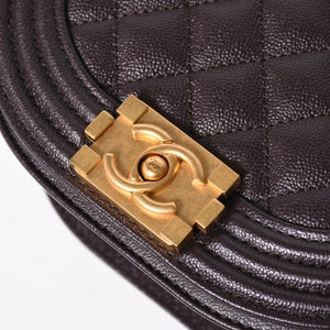 新品同様 CHANEL シャネル ボーイシャネル スモール チェーンショルダーバッグ AS3350 ランダム番台 ココマーク キャビアスキン 中古 4a009758