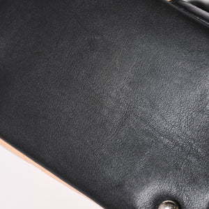 極美品 CHANEL シャネル カンボンライン ハンドバッグ 9番台 ココマーク パッチ レザー ブラック ベージュ シルバー金具 中古 4a009602