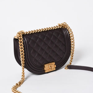 新品同様 CHANEL シャネル ボーイシャネル スモール チェーンショルダーバッグ AS3350 ランダム番台 ココマーク キャビアスキン 中古 4a009758