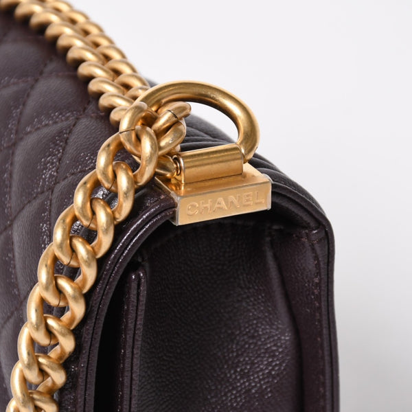 新品同様 CHANEL シャネル ボーイシャネル スモール チェーンショルダーバッグ AS3350 ランダム番台 ココマーク キャビアスキン 中古 4a009758