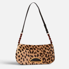 Very Good Condition Christian Dior Haraco One Shoulder Bag MA-0020 Maris Pearl Leopard Galliano Period Used 4a009707
