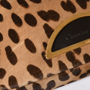 Very Good Condition Christian Dior Haraco One Shoulder Bag MA-0020 Maris Pearl Leopard Galliano Period Used 4a009707