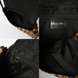 Very Good Condition Christian Dior Haraco One Shoulder Bag MA-0020 Maris Pearl Leopard Galliano Period Used 4a009707