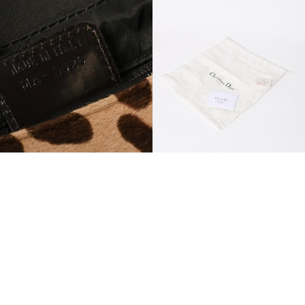 Very Good Condition Christian Dior Haraco One Shoulder Bag MA-0020 Maris Pearl Leopard Galliano Period Used 4a009707