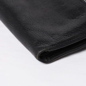 CHROME HEARTS クロムハーツ WAVE CROSS BTN ウェーブ クロスボールボタン レザーウォレット 長財布 ダガー ブラック 美品 中古 4a009608