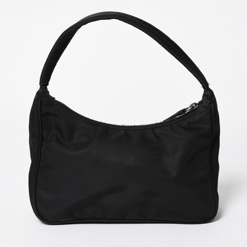 PRADA プラダ ホーボー ハンドバッグ MV515 トライアングルロゴ 三角ロゴプレート ナイロン ブラック 美品 中古 4a009691