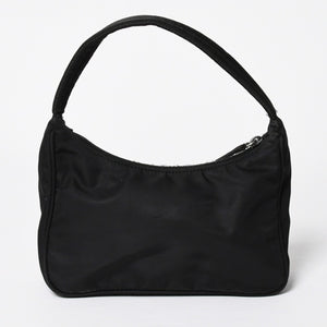 PRADA プラダ ホーボー ハンドバッグ MV515 トライアングルロゴ 三角ロゴプレート ナイロン ブラック 美品 中古 4a009691