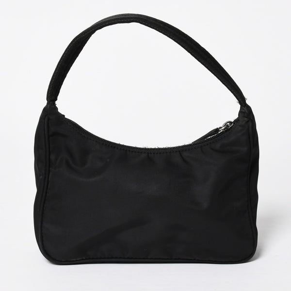 PRADA プラダ ホーボー ハンドバッグ MV515 トライアングルロゴ 三角ロゴプレート ナイロン ブラック 美品 中古 4a009691