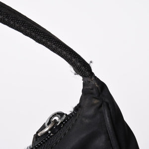 PRADA プラダ ホーボー ハンドバッグ MV515 トライアングルロゴ 三角ロゴプレート ナイロン ブラック 美品 中古 4a009691